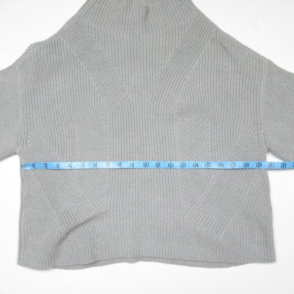 Anthropologie Maeve The Katey Mock-Neck Bell-Sleeve Sweater Grey M - Picture 6 of 9